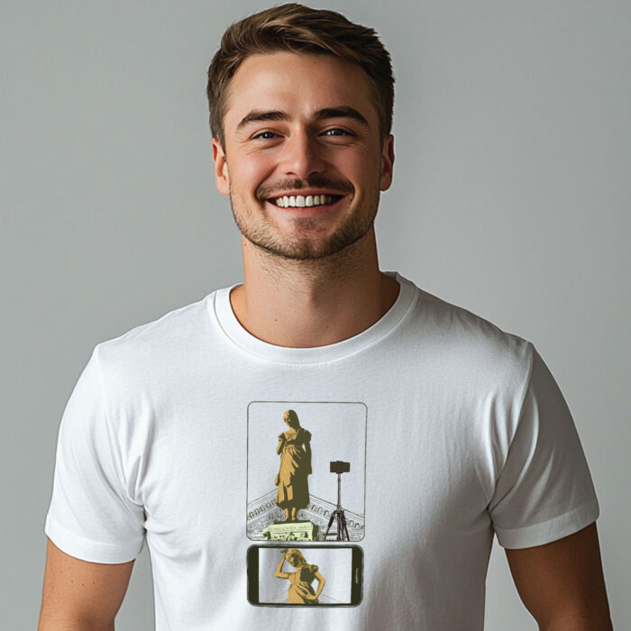 Balti marškinėliai "Anikės selfis" - Image 1