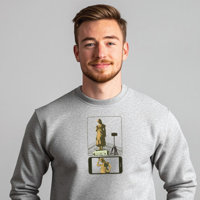 Pilkas džemperis "Anikės selfis" - Image 2