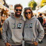 Džemperis su gobtuvu „Žmogaus selfis, Kaunas” (unisex, įvairių spalvų) - Image 2