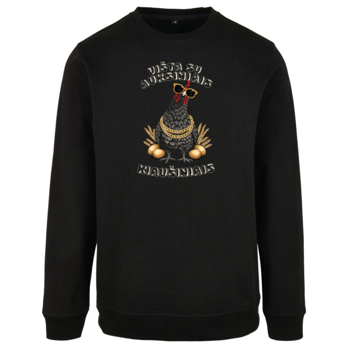 Juodas džemperis "Auksiniai kiaušiniai" - Image 6